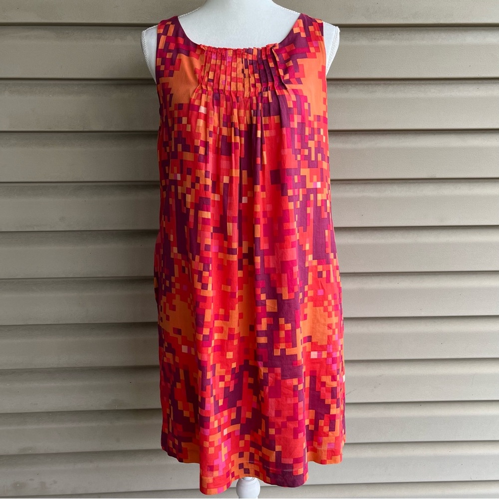 •Calvin Klein• Sleeveless Patterned Cotton Dress - Size 8